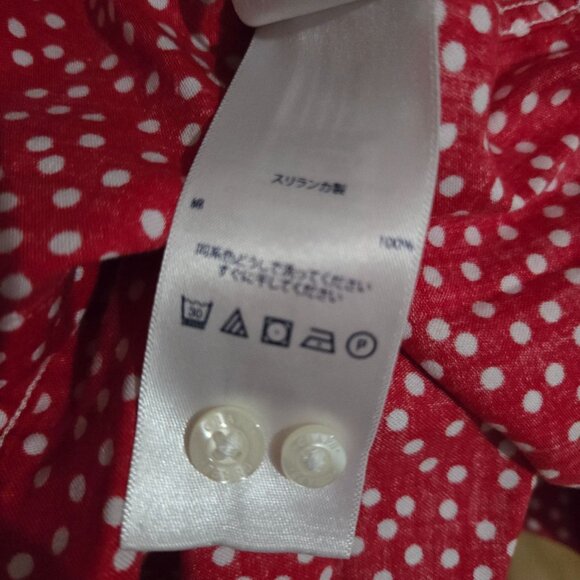 Chaps Womens No Iron Long Sleeve Button red Polka Dot Top Plus Size 3X Career - Picture 6 of 10